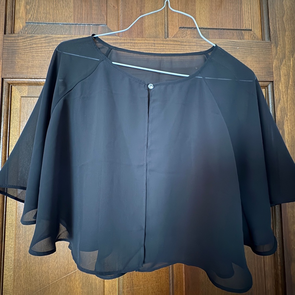 Elegant Black Sheer Women's Top